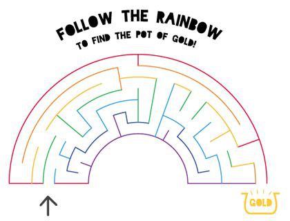 Free Unicorn Rainbow Mazes Sheets