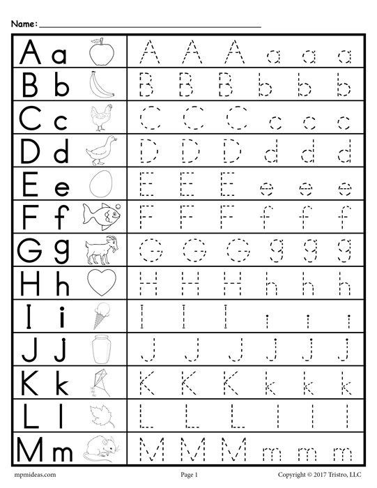 Free Uppercase And Lowercase Letter Tracing Worksheets With