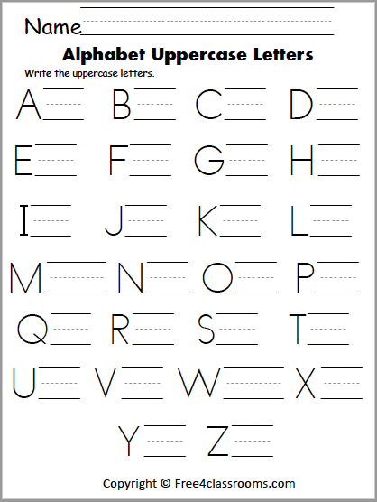 Upper Letters Worksheets Free Printables