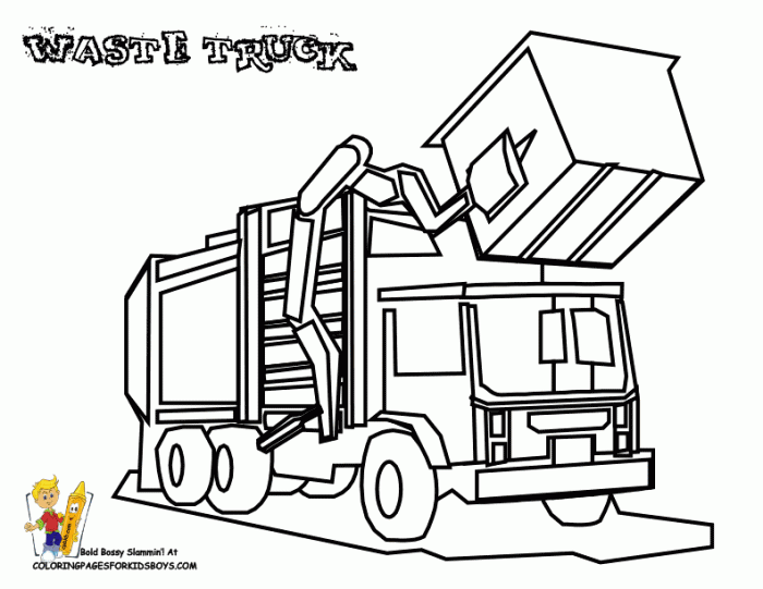 Garbage Truck Coloring Pages Free
