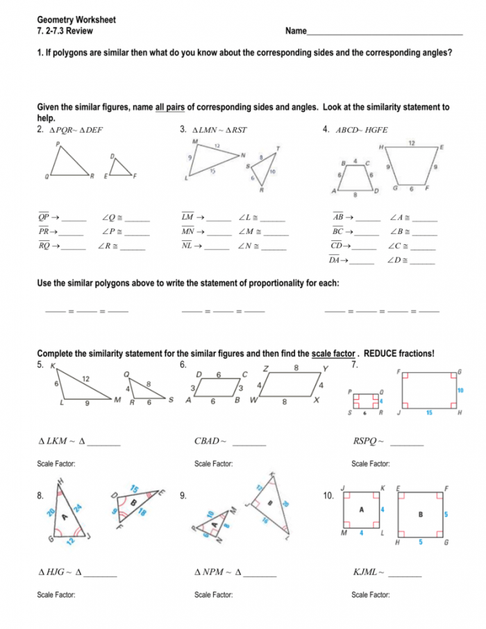Geometry Review: Angles And Polygons Worksheets | 99Worksheets