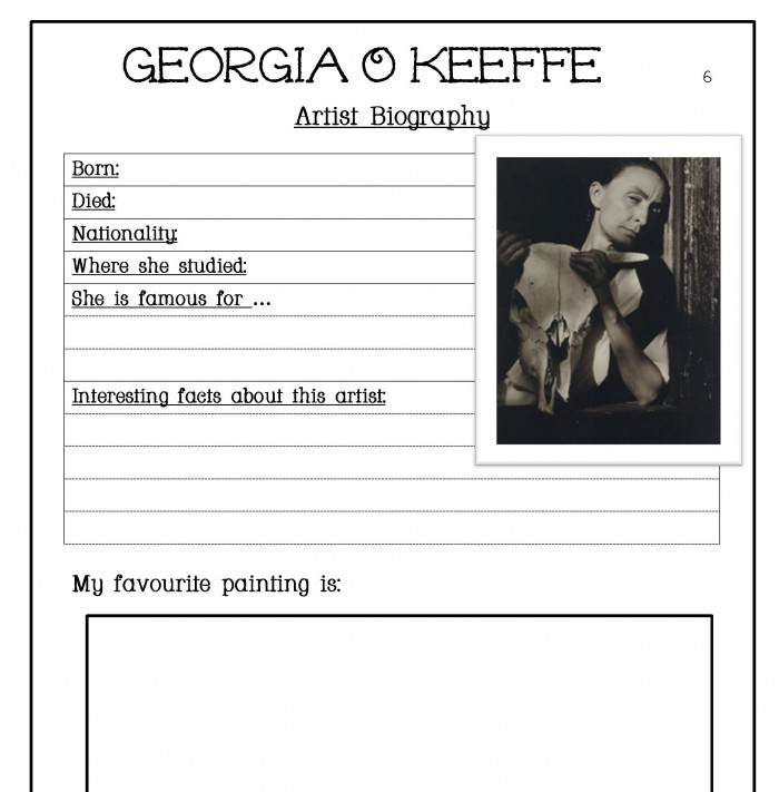 georgia o keeffe worksheets 99worksheets