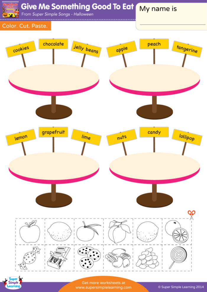 Cut And Paste A Healthy Lunch Worksheets | 99Worksheets