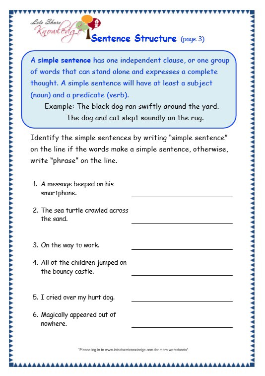 Worksheet On Open Sentences For Grade 4