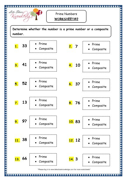 Which Numbers Are Prime? Worksheets | 99Worksheets
