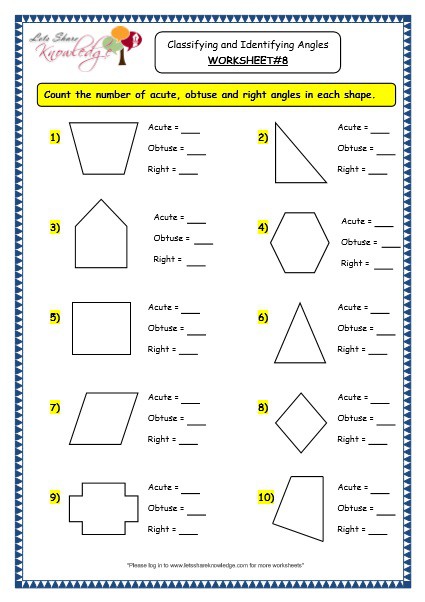 Grade  Maths Worksheets  Geometry Classifying And