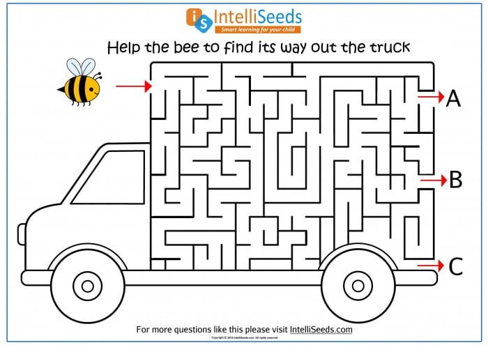 Help The Bee Find Its Way Out Through The Truck In This Maze
