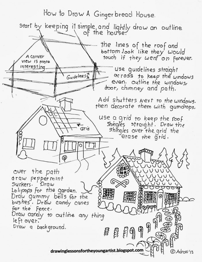 How To Draw A Gingerbread House For Christmas  Worksheet