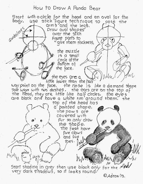 How To Draw A Panda Bear  Lesson And Worksheet With Images