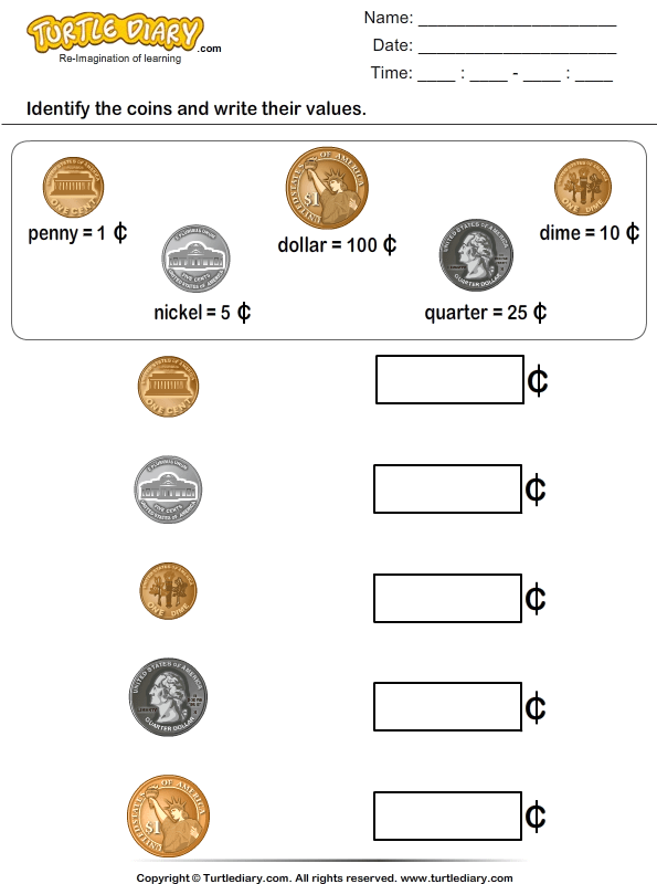 Identifying Coins And Their Values