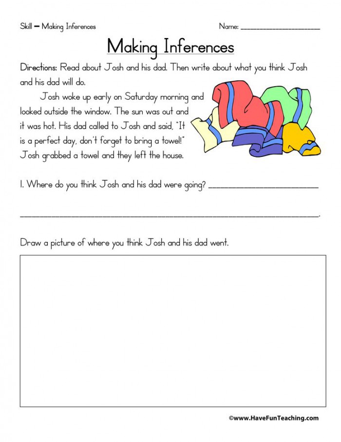 Inference Worksheets  Inference Worksheet  Free Inference