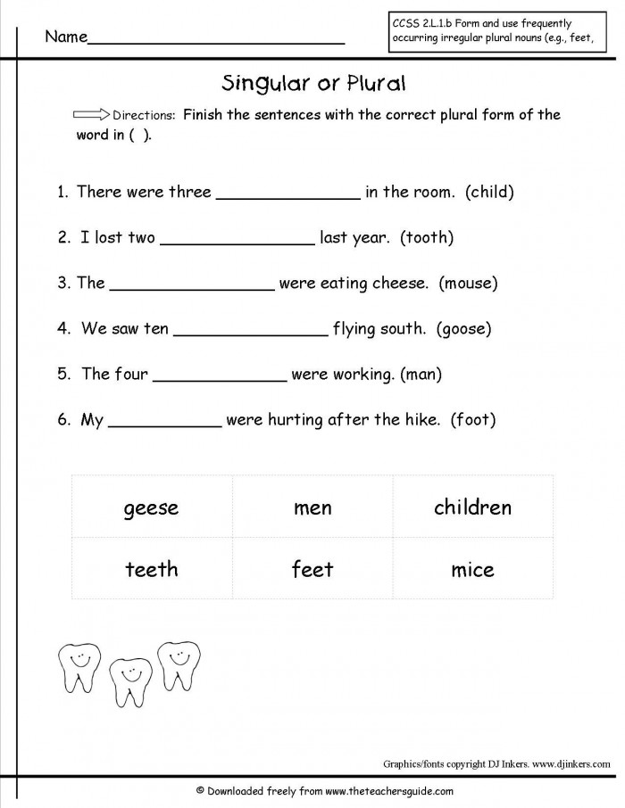 Irregular Plural Nouns Practice 2 Worksheets | 99Worksheets