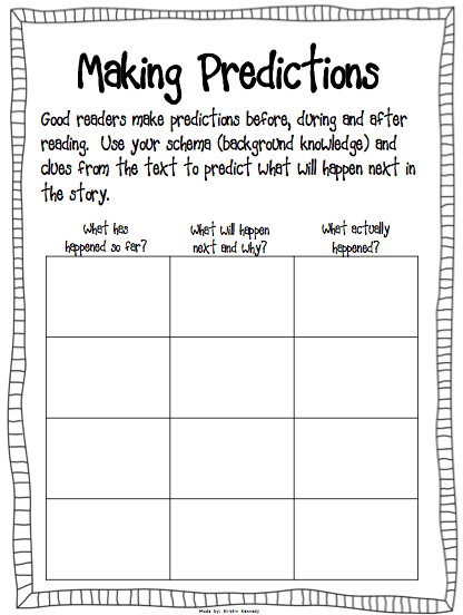 i can make predictions and summarize text worksheets