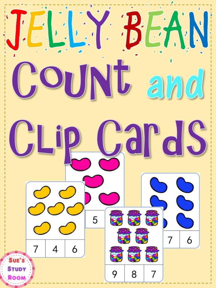 Jelly Bean Count And Clip Cards Numbers