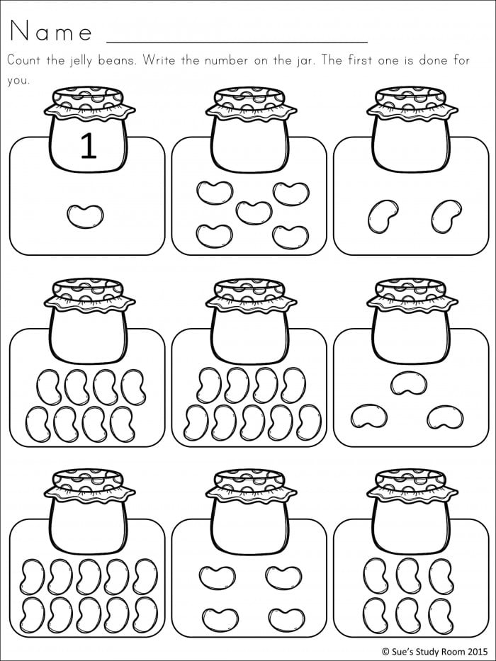 Writing Numbers: Jellybean Numbers Worksheets | 99Worksheets