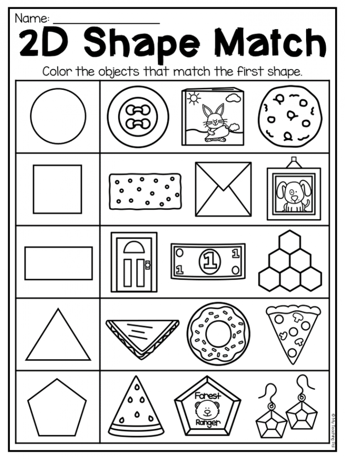 Kindergarten D And D Shapes Worksheets