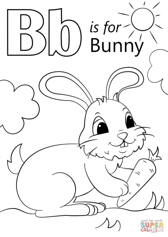 Letter B Is For Bunny Coloring Page