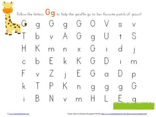 Letter G Maze Printable