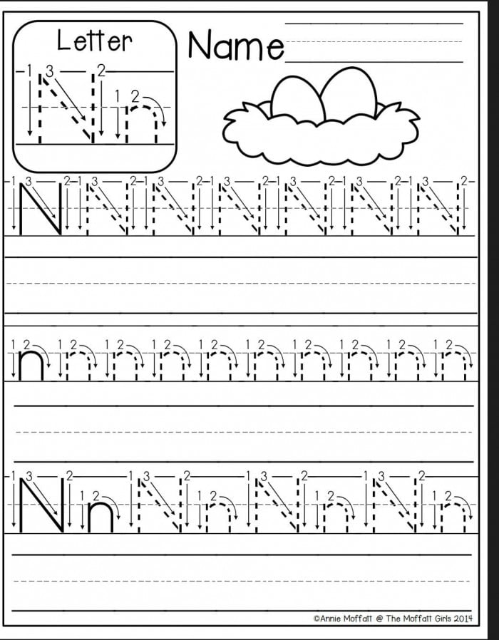 Free Printable Letter N Worksheets For Kindergarten