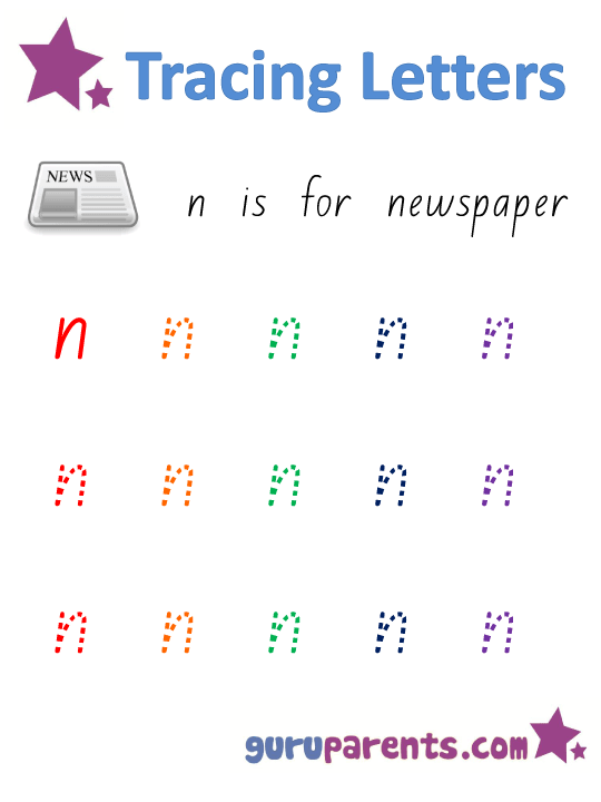 Letter N Worksheets