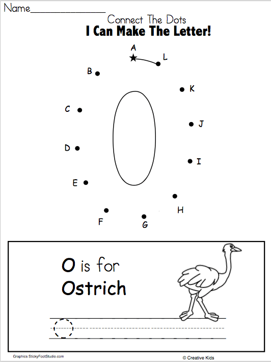 Letter O Writing Worksheet And Dot To Dot Kindergarten And