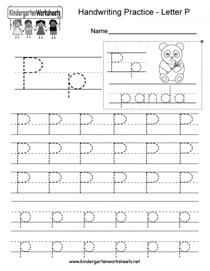 Letter P Writing Worksheet For Kindergarteners This Series Of