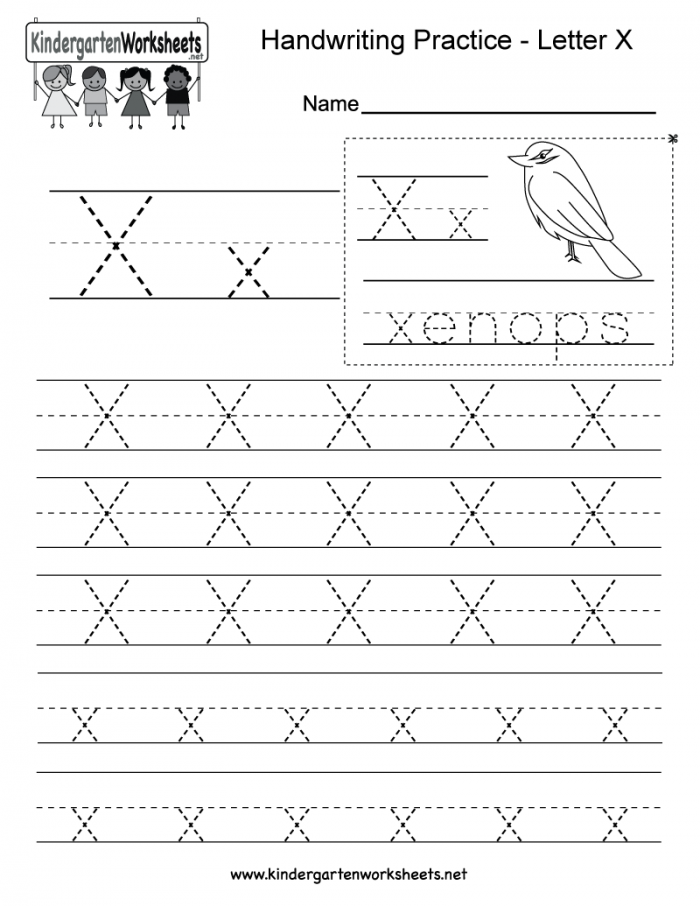 Letter X Writing Practice Worksheet