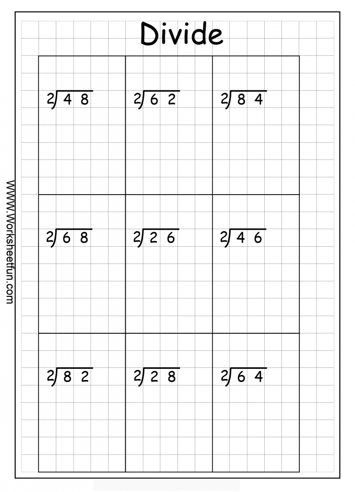Long Division   Digits By  Digit  No Remainder