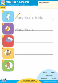 Sentence Writing: Animals