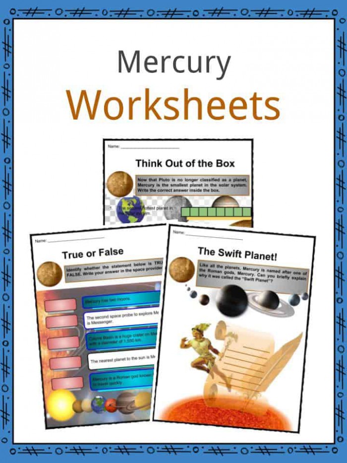 Mercury Facts  Worksheets  Discovery   Position For Kids