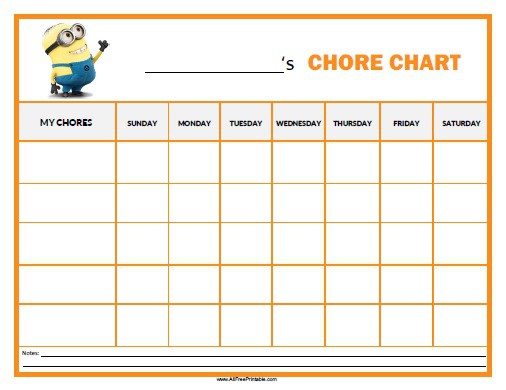 Minions Chore Chart