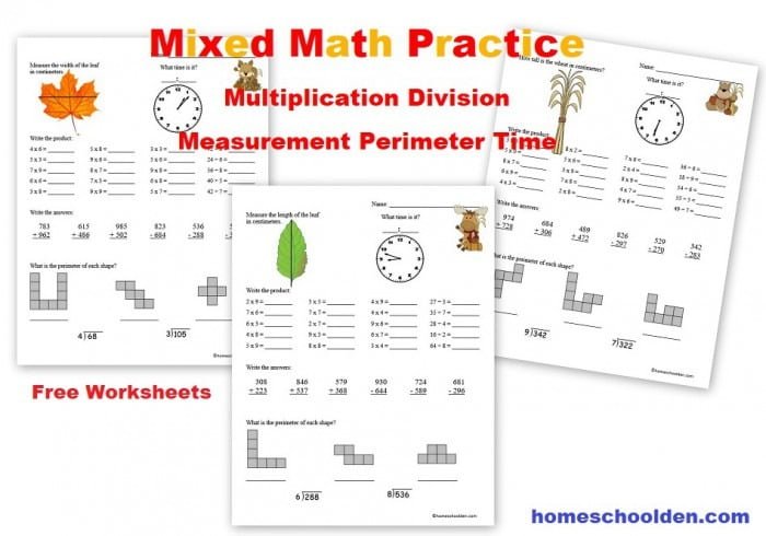 Free Mixed Math Practice Sheets