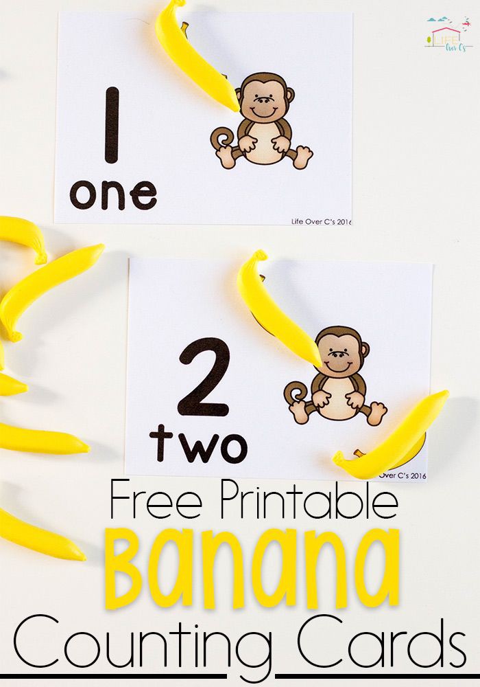 Monkey   Banana Counting Cards For Numbers