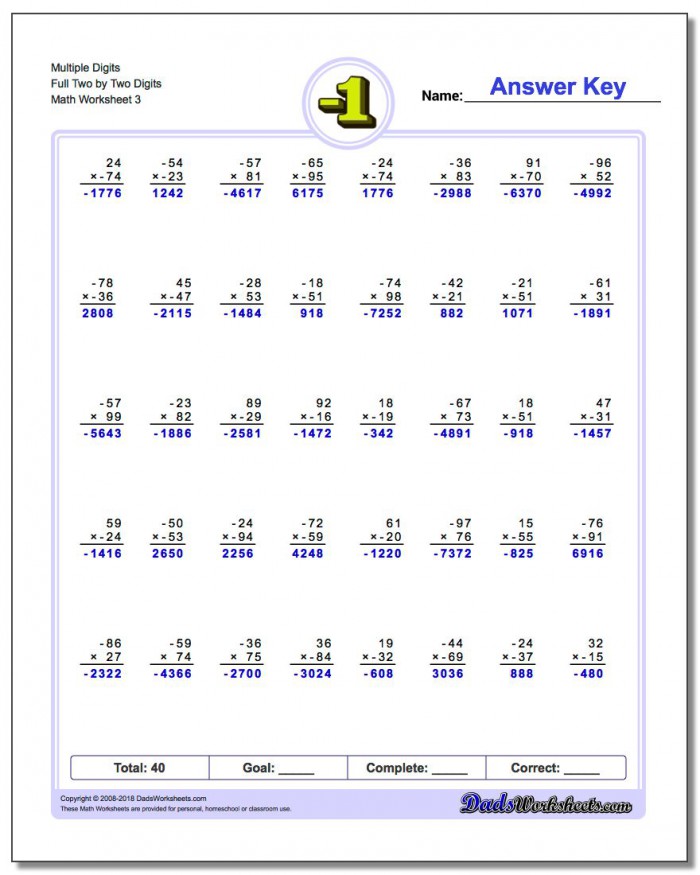Multiplying Multi Digit Numbers Worksheets 99Worksheets