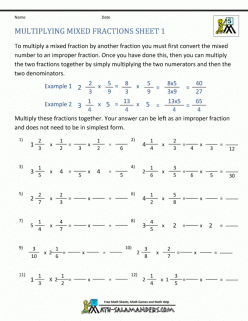 How To Multiply Mixed Numbers By Mixed Numbers