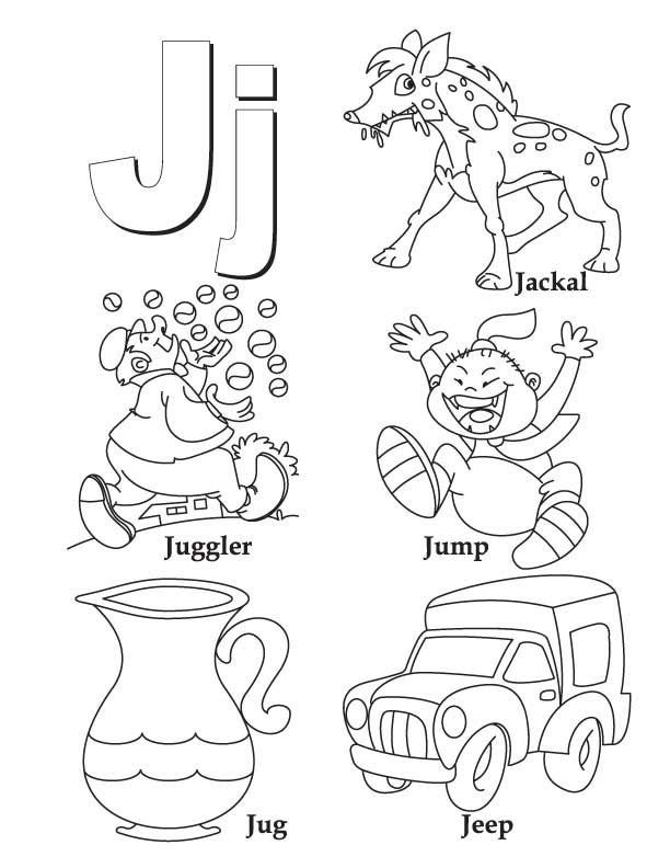 Letter J Coloring Page Worksheets | 99Worksheets