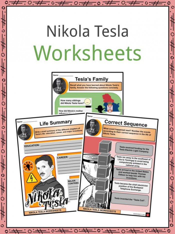 Nikola Tesla Facts  Worksheets   Early Life For Kids