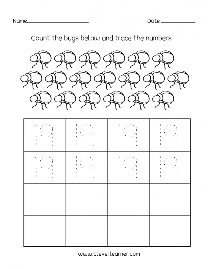 Number  Writing  Counting And Identification Printable