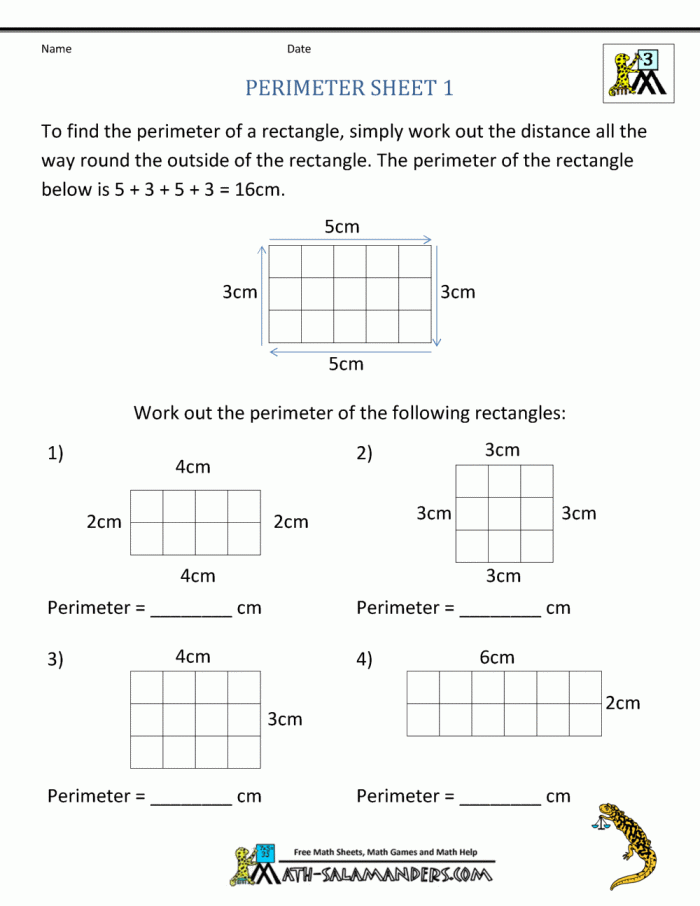Perimeter Worksheets