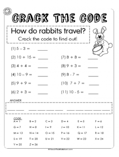 crack the code 2 worksheets 99worksheets