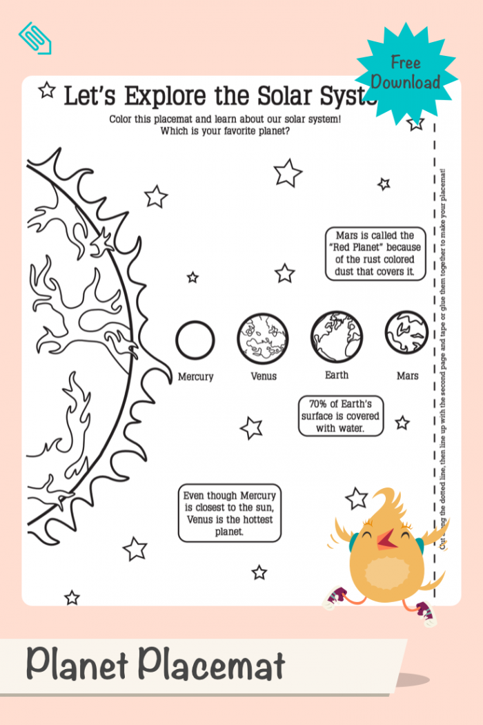Planet Activity Placemat With Images