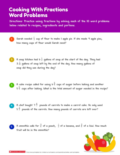 Practice Fractions Food