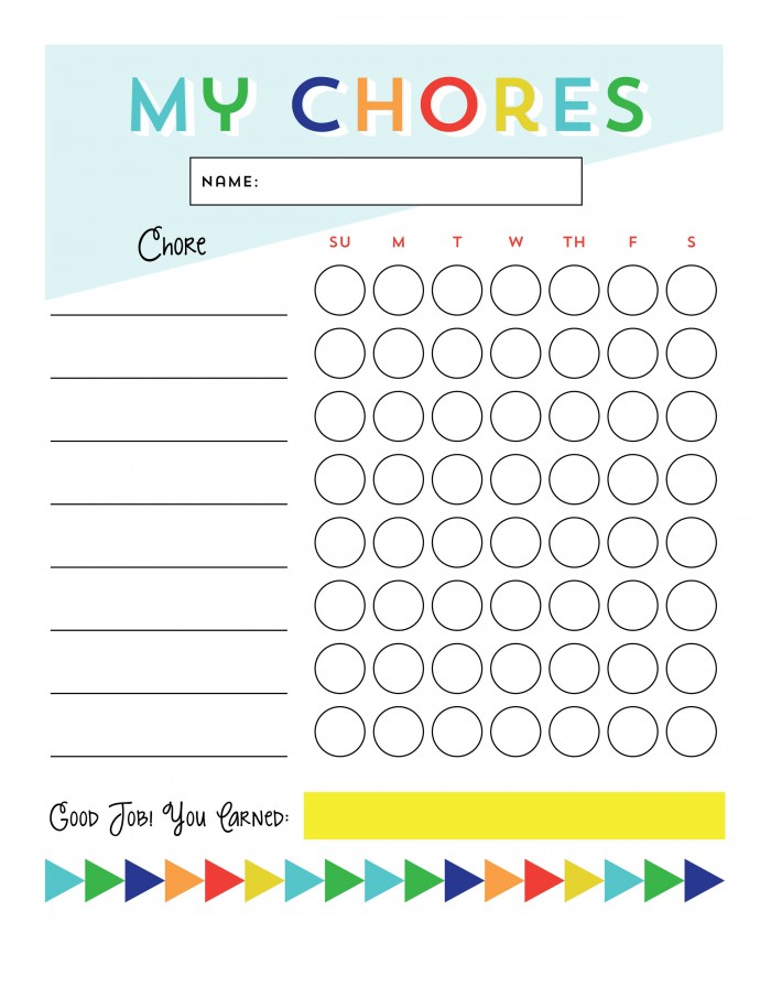Printable Chore Reward Chart