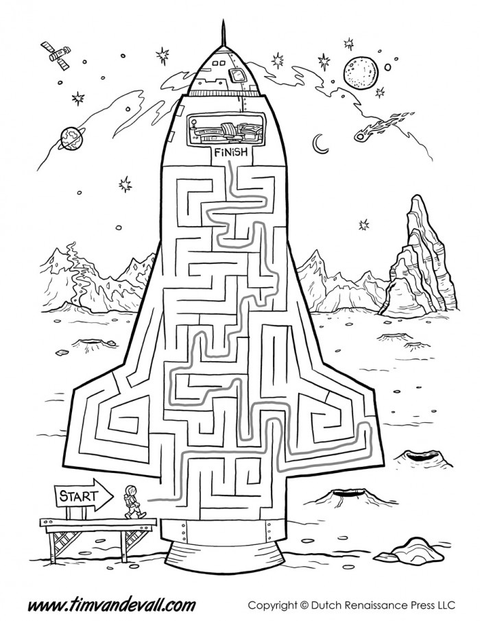 Spaceship Maze Worksheets 99Worksheets