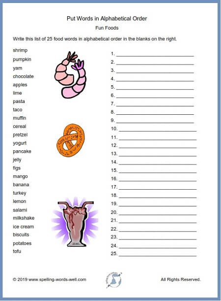 Spelling And Alphabetizing Worksheets 99Worksheets
