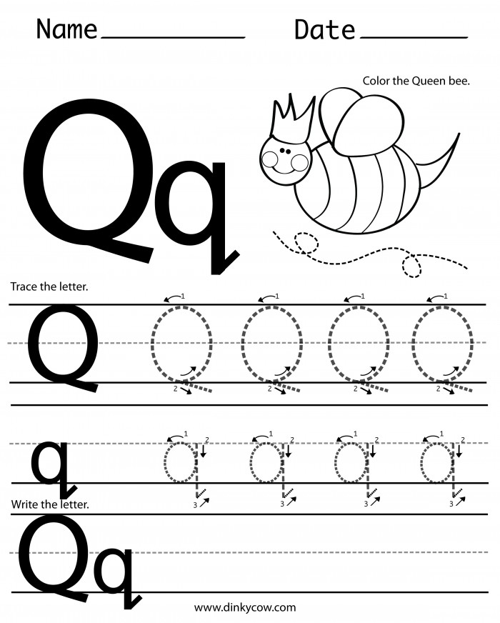 Tracing Letters Q, S Worksheets | 99Worksheets