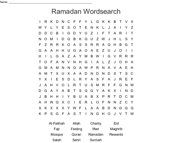 Ramadan Wordsearch