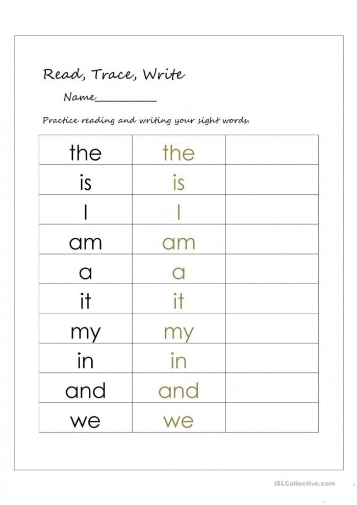 write the sight words the worksheets 99worksheets