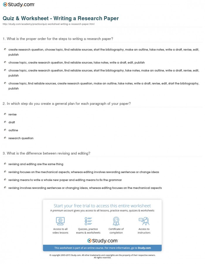 Research Paper Quiz Worksheet Writing How Do You  Museumlegs