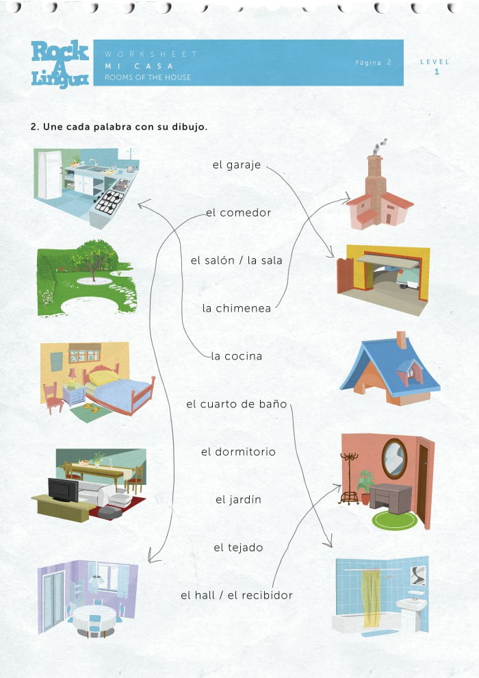 Spanish Household Items Worksheets | 99Worksheets